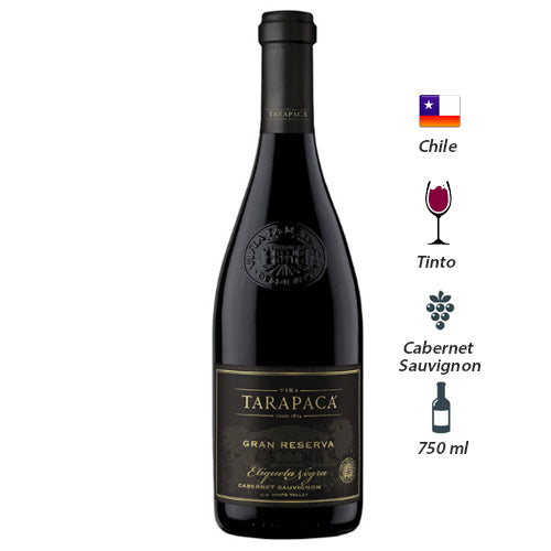 Vinho Tinto Tarapacá Gran Reserva Etiqueta Negra 2018