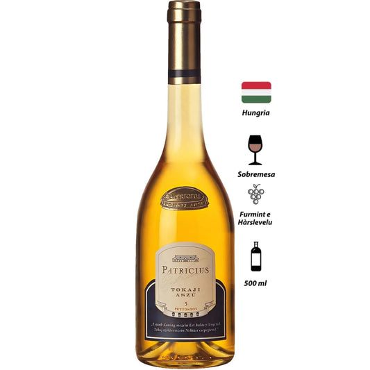 Vinho Doce Branco Patricius Tokaji Aszu 5 Puttonyos 500 ml 2017