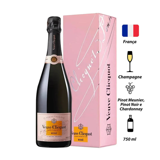 Champagne Veuve Clicquot Rose com Cartucho