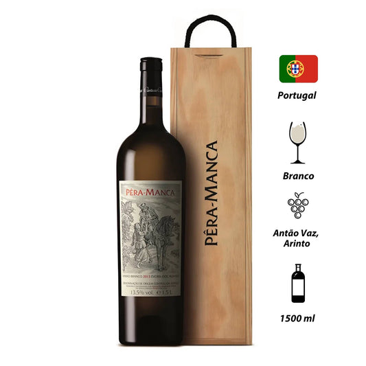 Vinho Branco Pêra Manca Magnun 1,5ml - Caixa Madeira